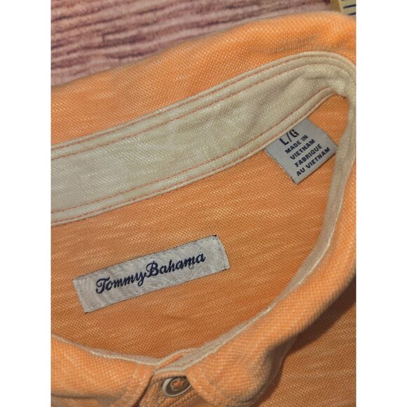 Tommy Bahama Mens Orange Polo Shirt Large Island Zone - Picture 5 of 7